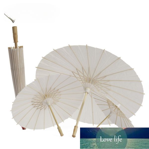 Decoración de celebración Borde de bambú Paraguas de papel artesanal Pintura hecha a mano Paraguas de papel en blanco Paraguas de estilo chino antiguo Paraguas decorativo
