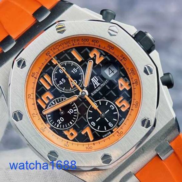 Celebrity AP Wrist Watch Royal Oak Offshore Series 26170st Orange Volcano Face Chronomter Automatic Mechanical Mens Watch