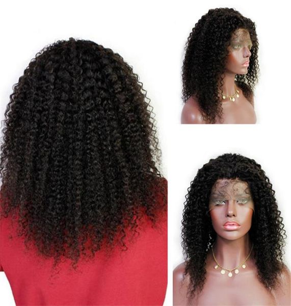 Perruques de célébrité 10A Vierge indienne cheveux humains dentelle avant perruque crépus bouclés pleine perruque de dentelle pour les femmes noires rapide 5166080