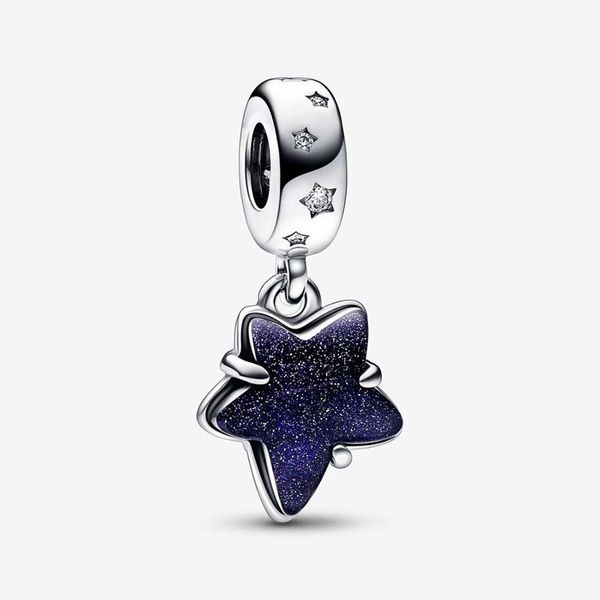 Celestial Galaxy Star Dangle Charm Pandoras Plata de ley 925 Conjunto de dijes de lujo Pulsera Fabricación de dijes azules Collar de diseñador Colgante Caja original Calidad SUPERIOR