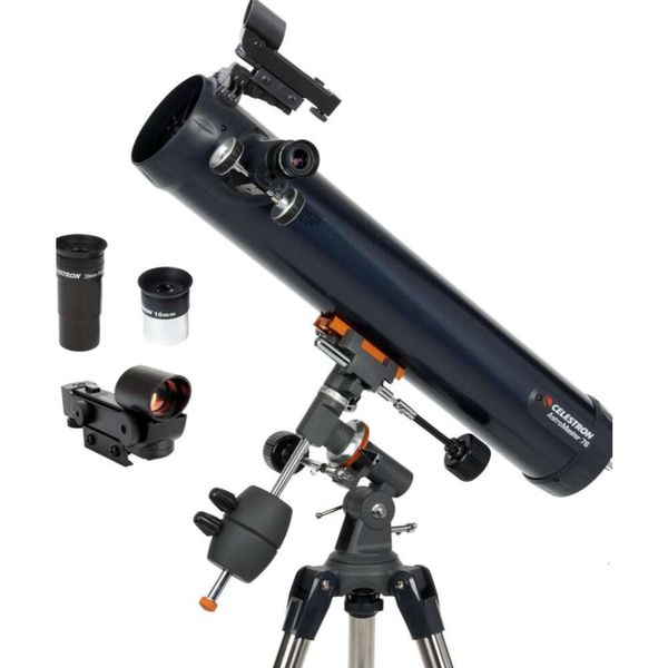 Celestron Astromaster 114EQ Telescopio newtoniano - Telescopio reflexivo para principiantes con óptica de vidrio totalmente recubierta, trípode de altura ajustable y software de astronomía