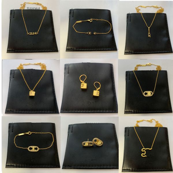 Celi Arc de Triunfe con caja de joyería diseñador Cubo Cubo Diamond Collares Pendientes de brazalete para mujeres Regalos de lujo de 18k Gold Gots Luxury