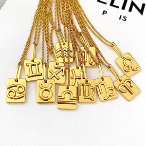 Celi Classic 12 Constellation Pendant ketting Gold kraagketen Man Women Designer sieraden