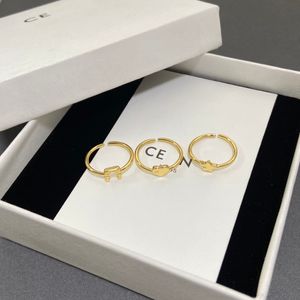 Celi Ring Fashion Ring Dames Damesontwerper Ring Multi Color C-Letter Sieraden Women's 18K Wedding Gift Ring verstelbaar.