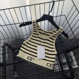 Cl1ne Vêtements de mode pour femmes Réservoirs Gilet en tricot Pulls T-shirts Designer Lettre rayée Hauts sans manche Tricots