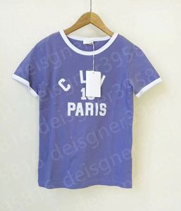 Celinly designer t -shirt dames zomermode celiely shirt vrijetijdssport Paris Tower Flocking CL -borduurwerkbrief Korte mouwen Triompres tot 672