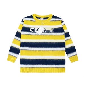 Celinnes Designer Sweater Luxe mode voor vrouwentruien Herfst/winter Triumphal Arch Stripe Splited Wool Sweater Unisex