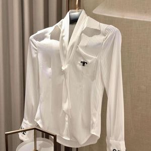 CELINNES Shirt Designer Triumphal Arch Blouse Luxury Fashion Fashion Womens Shirts New Stripe Broidered Slim Fit Shirt Tahi