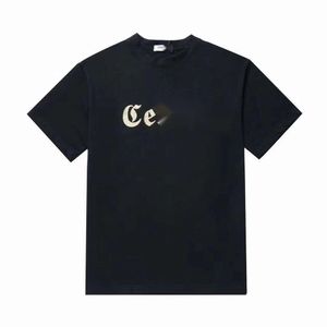 Celinnes T -shirtontwerpster T -shirt Luxe mode dames lente en zomer nieuwe katoenen brief bedrukte korte mouw mannen en vrouwen halve mouwtop