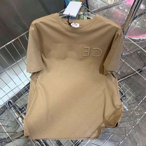 Celinnes T -shirtontwerper T -shirt Luxe mode dames geprinte reliëf stalen letters korte mouwen voor mannen en vrouwen losse fitting casual top veelzijdig