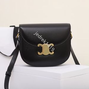 Celinns Teen Triomphe Saddle Bag Top Calidad Cowhide Crossbody Luxurys Designer Bolsas Classic Triomphes Logo Cierre Mini Flap Bolsas de hombro 10A Bolso artesanal