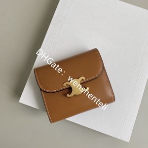 Portefeuille de créateur Celinns Triomphe femme 10A cuir de vache de qualité supérieure Sac à main à boucle pliante portefeuilles cousus à la main Convient aux hommes et aux femmes porte-cartes en peau de vache