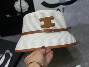 Celins Franse strohoed damesontwerpster Cap Beanie Riem Straw hoed Zonn hoed mode gebreide hoed dames breed rand hoed zomerhoed