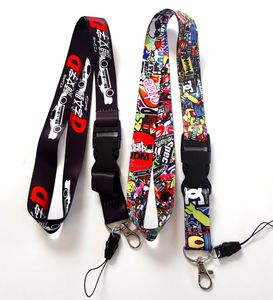 Mobiele mobiele telefoon riemen Charms 10st Hot Rod Auto Lanyard-riemen Sport voor sleutels Ketting ID-kaartenhouder Afneembare gesp Lanyards voor dames Heren 2023