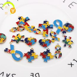 Mobiele mobiele telefoons riemen charms cartoon geometrische puzzel diy hanger sleutelhange kast legering druipende olie oorrang kettingzak sieraden accessoires groothandel #007