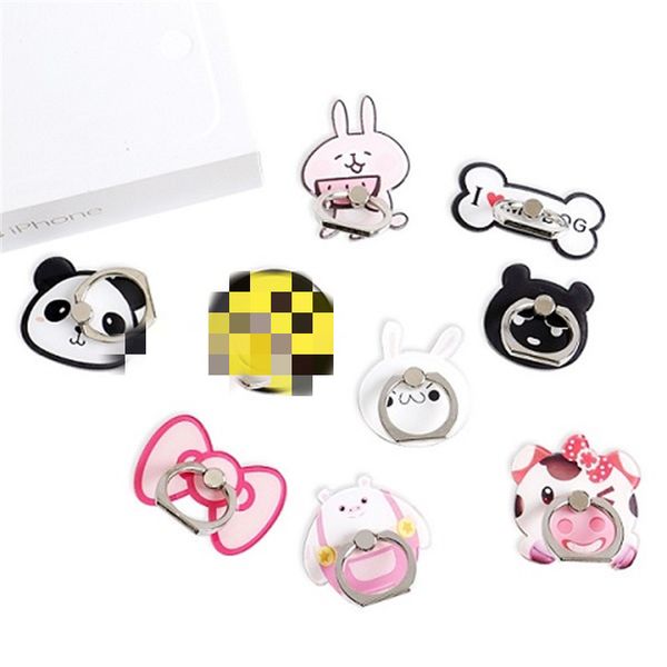 Accessoires de téléphone portable Creative Ring Mounts Titulaires Acrylique Anneau Boucle Support Panda lapin arc mélange conception amour dessin animé Pour iPhone 7 Plus cadeau # 001