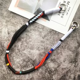 Mobiele telefoon Accessoires Diy kleurrijke lanyard handgemaakte riemen voor zakken schoudertouwsnoer om de charme band van de mobiele telefoon te hangen 240428