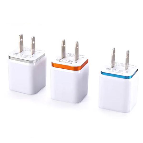 Adaptadores de teléfono celular Adaptador de cargador de teléfono USB dual de 5V 2.1A para iPhone X XR 8 7 iPad Cargador de viaje de pared rápido Usb Enchufe estadounidense para Samsung S9 Xiaomi Mi8