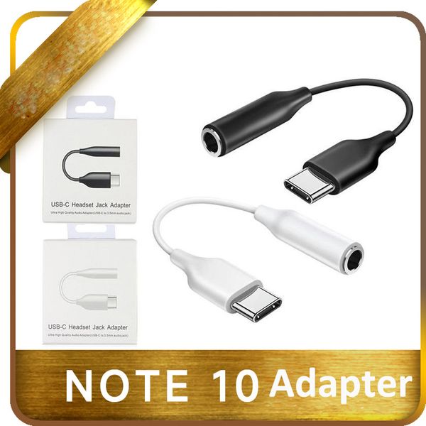 Adaptateurs de téléphone portable pour câble d'écouteur Samsung Type-C Usb-C mâle à 3,5 mm Adaptateur Aux Audio Femelle Jack 20 Plus Note 10