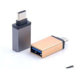 Mobiele telefoonadapters Metaal USB 3.1 Type C Otg-adapter Male naar 3.0 A Female Converter-functie voor boek Chromebook Drop Delivery-telefoons Otrey