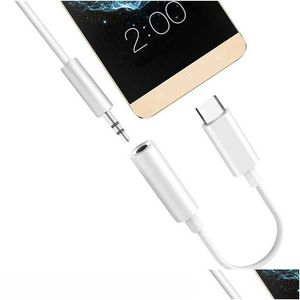 Adaptadores de teléfono celular Micro tipo C a 3.5Mm Jack Adaptador auxiliar para Huawei P20 Pro Honor20 10 Adaptador de auriculares Conectores USB O Conver Dh3Ky