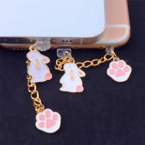 Mobiele telefoon Anti-dust-gadgets Leuke stofplug charme Kawaii Anime Charge Port Plug voor iPhone Dust Protection Cat Claw Rabbit Type C Anti Dust Cap Stopper Y240423