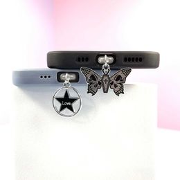 Cell Phone Anti-Ridust Gadgets Five Star Love and Skull Butterfly Phipe Dust Dust Pends adecuado para iPhone Samsung Type-C Interfaz Universal Y240423