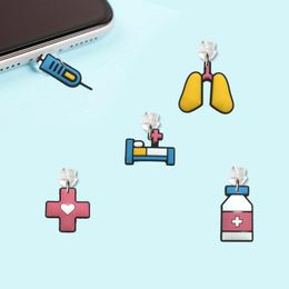 Téléphone cellulaire Anti-Dust Gadgets Medical 2 Cartoon en forme de dessin chargé de poussière pour Android Phones Pild Port Port anti-compatible avec mignon T OTKL8