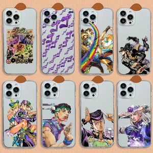 Téléphone cellulaire Bumpers Anime Jojos Bizarres Adventures Case de téléphone pour iPhone 15 14 13 12 11 XS PRO MAX XR 6 7 8 Plus Capa transparent en silicone en silicone Soft Y240423