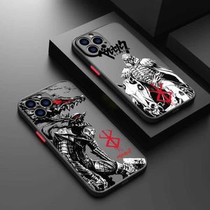 Mobiele telefoonbumpers Berserk Comics Cool voor iPhone 15 14 13 12 Mini 11 XS XR X 8 7 Pro Max plus TPU Frosted doorzichtige telefooncase Y240423