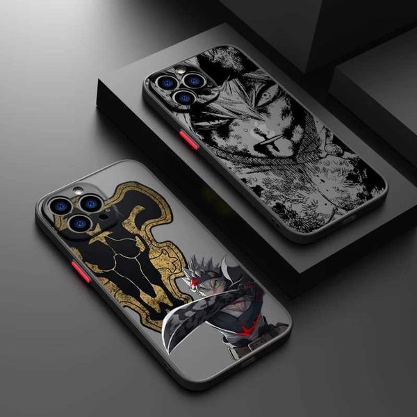 Bumpers de téléphone portable Anime de trèfle noir pour iPhone 15 14 13 12 Mini 11 xs xr x 8 7 Pro Max plus