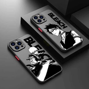 Mobiele telefoonbumpers Bleach anime voor iPhone 15 14 13 12 Mini 11 XS XR X 8 7 Pro Max plus TPU Frosted doorzichtige telefooncase Y240423