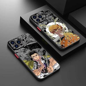 Bumpers de téléphone portable Demon Slayer Anime pour iPhone 15 14 13 12 Mini 11 xs xr x 8 7 Pro Max plus