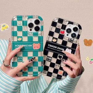 Mobiele telefoon Bumpers Fashion Luck Cartoon Soft Print TPU -telefoonhoesje voor iPhone 14 13 12 Pro Max 11 Pro 7 8 Plus SE 2020 12 Mini X XS Max XR Cover Y240423