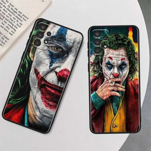 Bumpers de téléphone portable Happy Face Joker pour Samsung A73 A72 A54 A53 A52S A34 A33 A32 A24 A23 A22 A14 A13 A03S A02S Black Soft Phone Case Y240423