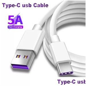 Mobiele Telefoon Kabels 5A Supercharg Usb-C 1M 3Ft 2M 6Ft Snel Opladen Type C Oplader Voor Galaxy S20 S10 Note 20 Data Adapter Drop Delive Dhubs