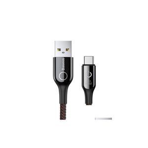 Cables de teléfono celular Tipo C Cable Smart Power Off USB para Xiaomi 10 9T Carga rápida 3.0 Redmi Note 9S Drop Delivery Teléfonos Accesorios Dhqot