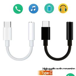 Câbles de téléphone portable Typec à 3,5 mm USBC Écouteur Jack Adaptateur Convertisseur Câble Audio Aux Connecteur pour Samsung Note 10 S20 S2 Dheo4