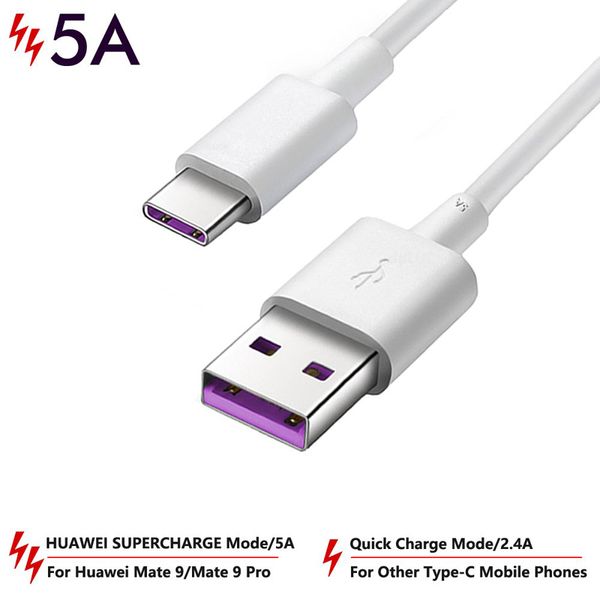 Cables de teléfono celular5A SuperCharge Fast USB C Cable para Huawei P40 P30 Pro P20 Lite pro Mate 40 30 20 para Samsung A50