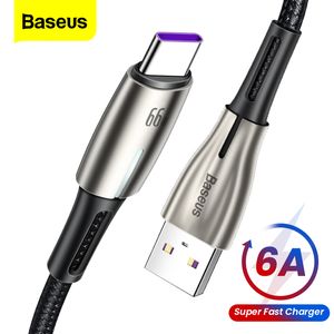 Cell Phone Cables6A USB Type C Cable Super Fast Charging Charger For Huawei Mate 40 P40 Samsung 66W 5A SCP FCP USBC