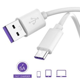 Câbles de téléphone portable câble USB Type C pour Huawei P40 Pro Mate 30 P30 Pro Supercharge 40W 5A câble de chargeur de USB-C de charge rapide pour