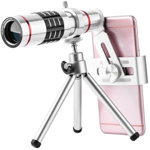 Freeshipping Cell Phone Camera Lens Kit Universele 18x Optische Zoom Telelen Telescope Len met aluminiumlegering Tri