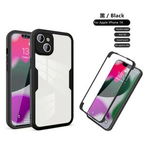 Mobiele telefoon hoesje volledige body cover shell scherm film ge￯ntegreerde anti-fall beschermingskoffers voor iPhone 12 13 14 Pro Max voor Samsung S21 S22 S23 plus ultra