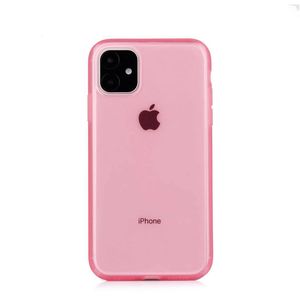 Mobiele telefoon hoesjes 1,5 mm dikker TPU telefoonhoesjes doorschijnende achterkant effen kleur beschermer voor iPhone 12 pro max pro X XR Xs 7 7p 8 8plus 1JNK