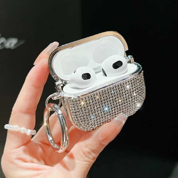 Cajas para teléfonos celulares 3D Bling Diamond Funda para auriculares 1 2 Pro Accesorios Glitter Funda para auriculares inalámbricos Bluetooth para 3.°