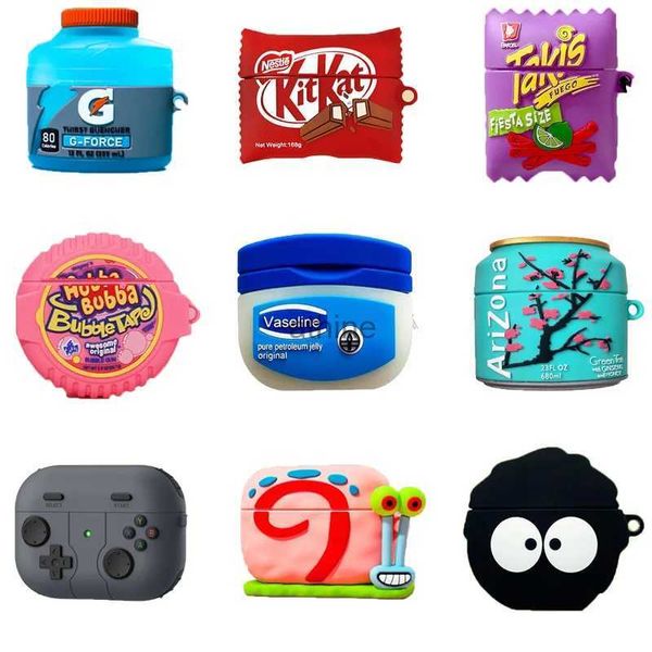 Étuis de téléphone portable Étui 3D pour Airpods Pro 2 dessin animé Snack bonbons boissons couverture d'écouteur créative pour Airpods 3 2021 boîtier de chargement étui pour Airpods 2 YQ240117