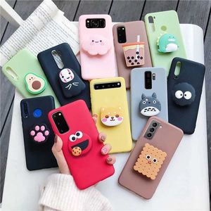 Cajas para teléfonos celulares Funda con soporte para teléfono de dibujos animados de silicona 3D para Samsung Galaxy S20 S21 FE Plus Ultra S10 5g S10e Lite S9 S8 Plus Funda con soporte L230823