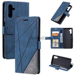 Cas de téléphone portable A14 A34 A54 5G Case Classic Color Block Cuir Flip Stand pour Samsung Galaxy A04 A04S Couverture de portefeuille yq240330