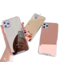 Étuis de téléphone portable Acrylique Miroir Étuis de téléphone Maquillage Airbag Couverture arrière Protecteur anti-chute pour iPhone 15 15pro 15plus 15 pro max 14 13 12 11 7 8 YB5N