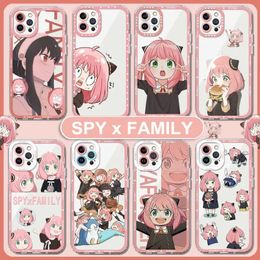 Mobiele Telefoon Gevallen Anime SPYFAMILY Anya Forger Helder Voor iPhone 14 15 11 12 13 Pro Max Mini XS XR SE 8 Plus Transparante Zachte Fundas 231010